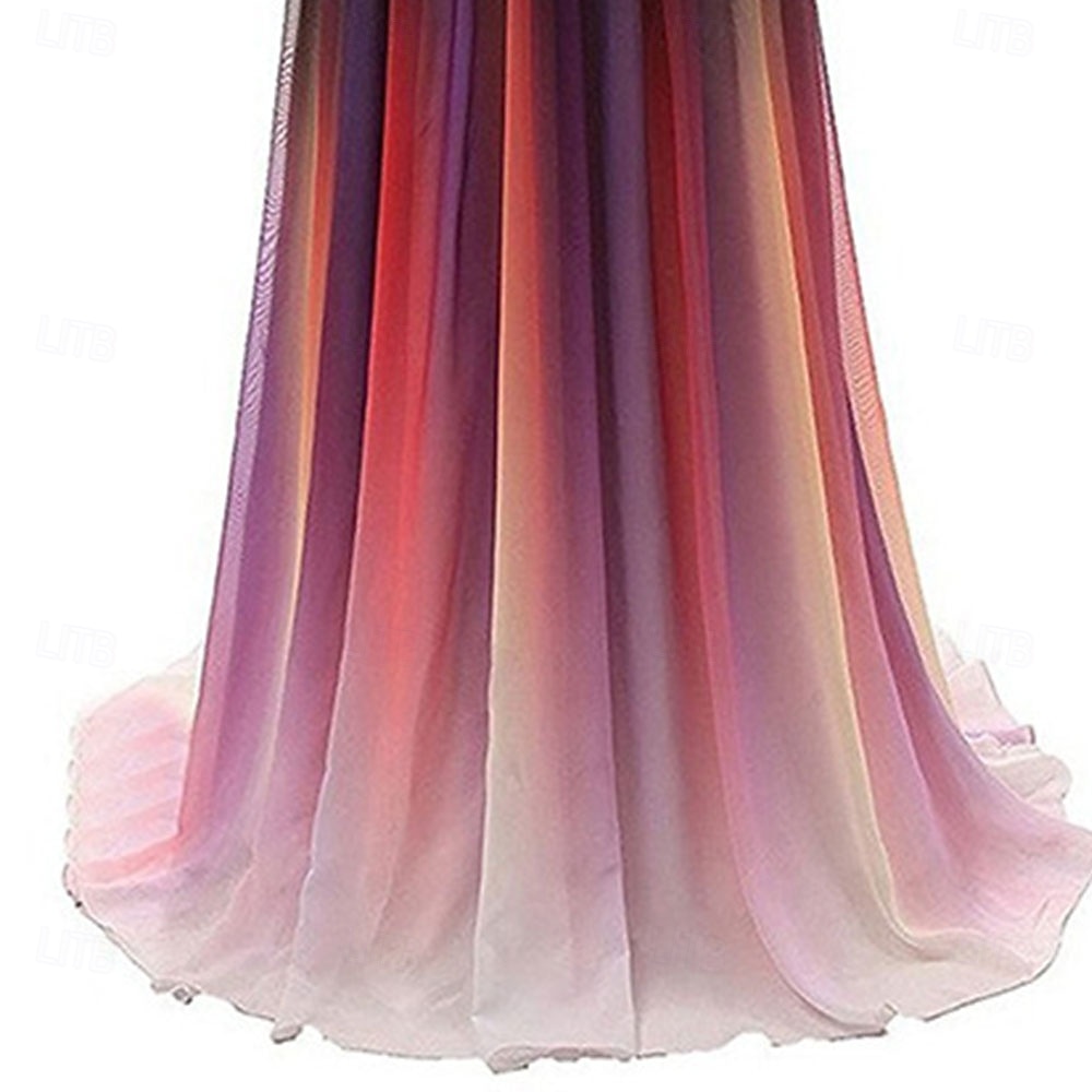A-Line Quinceanera Dresses Elegant Dress Performance Christmas Floor Length Sleeveless One Shoulder Chiffon Backless with Pleats Beading 2025 2025 - $119.99 –P2