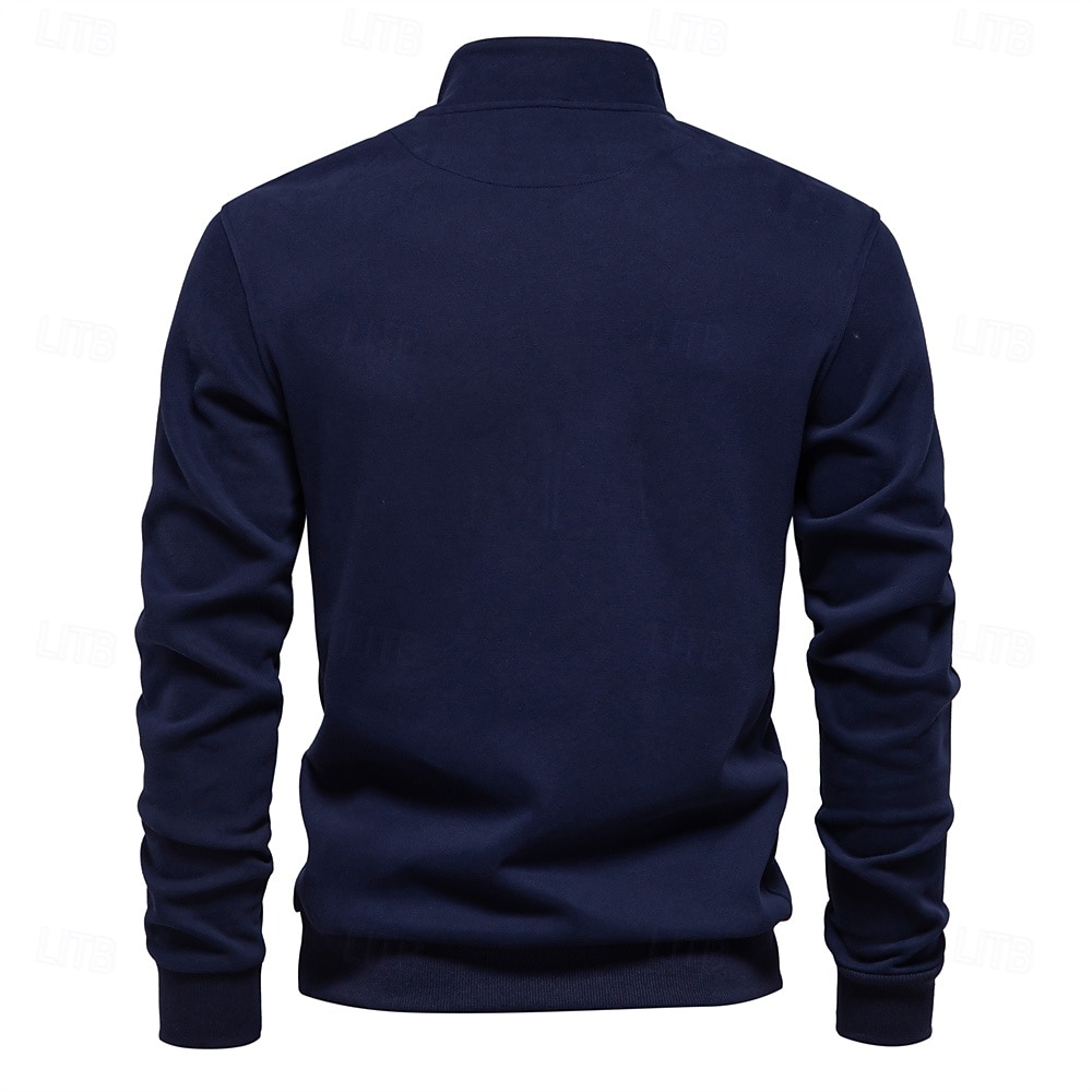 Homme Sweat à capuche quart zippé Noir Blanche bleu marine Gris Demi-zip Uni Polyester Occasionnel Athlétique Vêtement Tenue Pulls Capuche Pulls molletonnés manche longue de 2025 ? $31.99 –P14