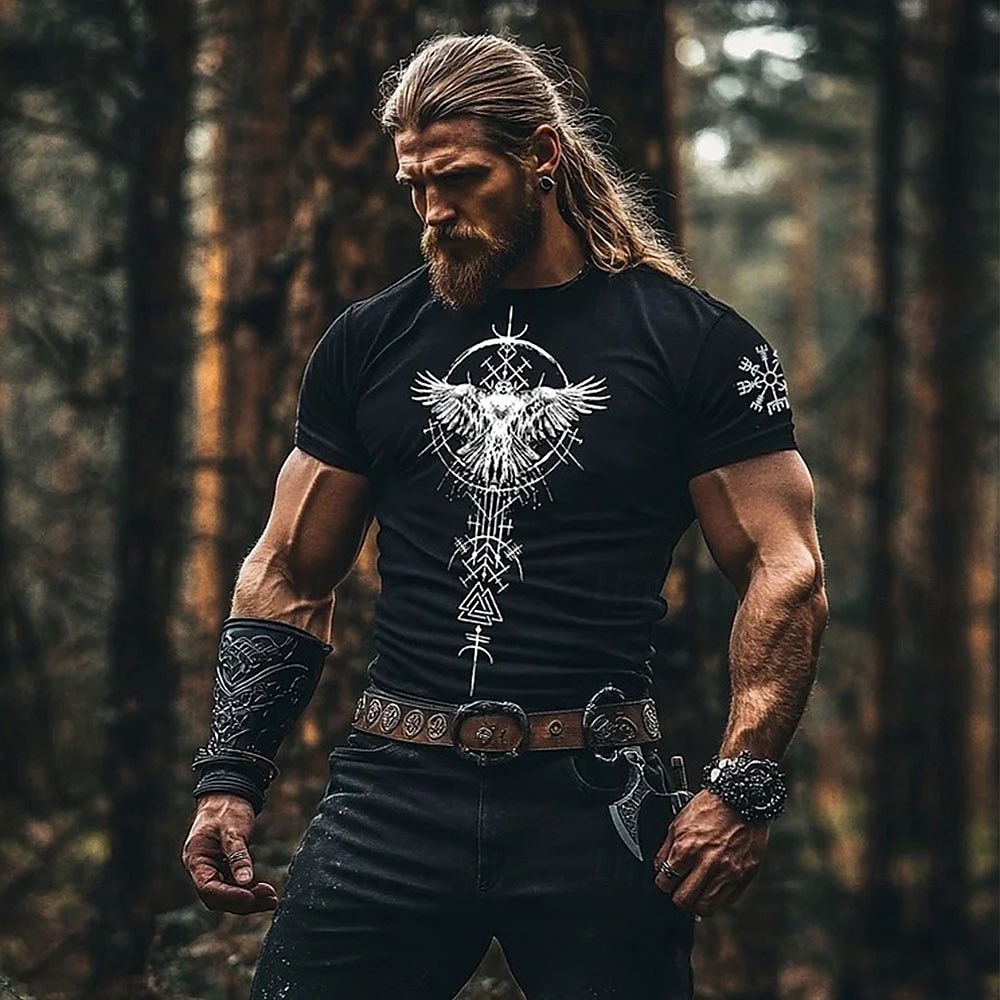 Per uomo Vichingo Maglietta Manica Corta maglietta Stampa 3D Girocollo Camicia Moda Quotidiano Essenziale Streetwear Casuale Quotidiano Nero 1 Nero Nero 2 Estate Primavera Tutte le stagioni del 2025 a $17.99 –P2