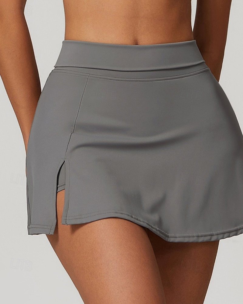 US Open Women's Tennis Skirts Tennis Skirts with Shorts Side Pockets Side Split Stretchable Tennis Golf Pickleball Solid Colored Bottoms Black White Brown Tennis Clothing 2025 - $28.99 –P4