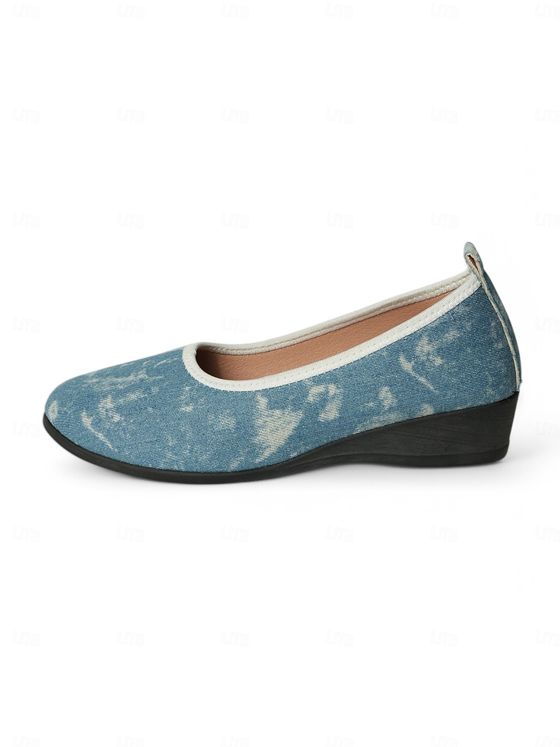 pantofi cu pană de balet din denim pentru femei – pantofi confortabili cu vârf rotund pentru ieșiri casual, picnicuri de primăvară și plimbări în grădină 2025 - $19.99 –P1