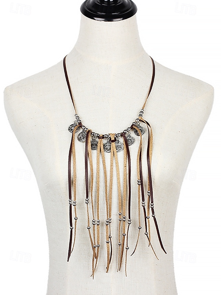 Collier bohème en argent superposé avec chaînes noires et argentées, pendentifs circulaires et géométriques, parfait pour les tenues décontractées et de soirée, idéal pour les accessoires d'été et de festival de 2025 ? $11.99 –P9
