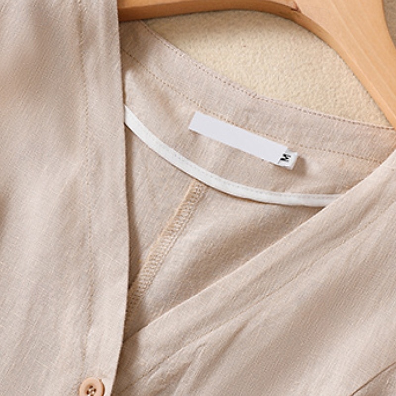 Damen Weste aus Baumwolle und Leinen, schlicht, modern, lässig, ärmellos, V-Ausschnitt, normale Passform, Oberteile, Urlaub, Ausgehen, Knöpfe, Tasche, Weiß, Braun, Khaki, Aprikose, Sommer 2025 - $26.99 –P4