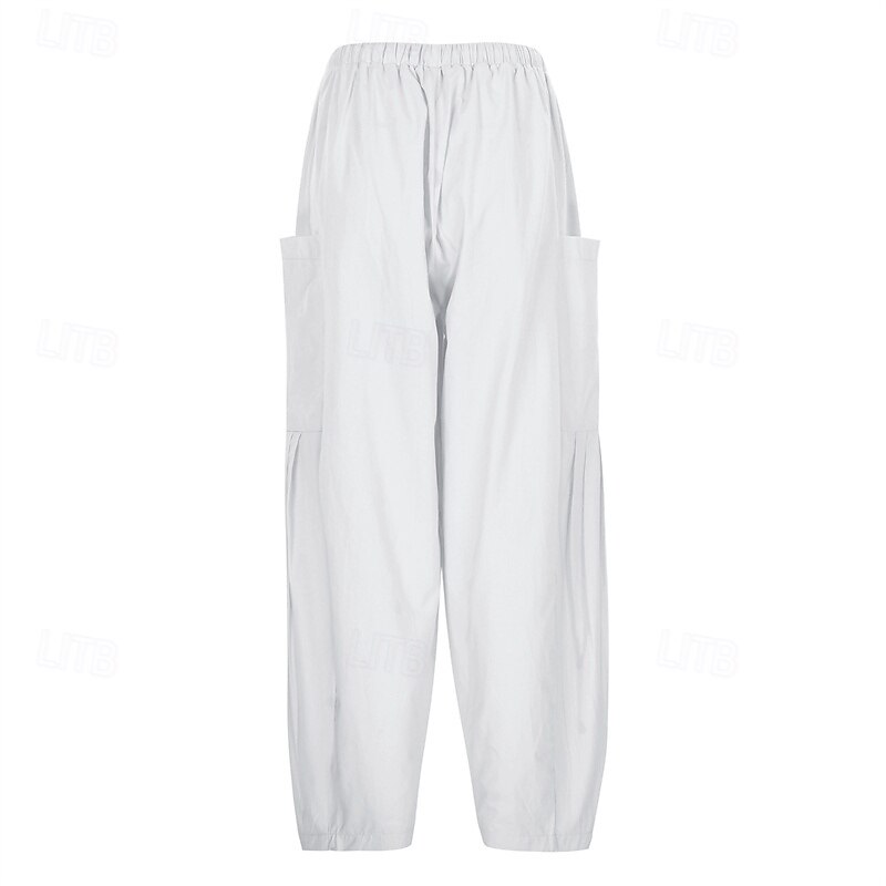 Per donna Gamba larga Pantaloni Vacanza Moda Lunghezza intera Misura del girovita medio Semplice Elastico in vita Traspirante Confortevole Micro-elastico Streetwear Abbigliamento quotidiano Uscire del 2025 a $30.99 –P4
