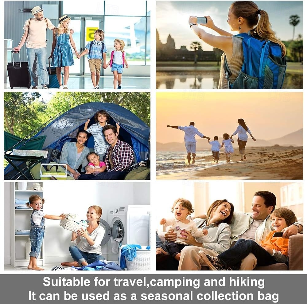 Paquete de 10 bolsas de compresión para ahorrar espacio en viajes (no se necesita vacío ni bomba), bolsas de almacenamiento al vacío para artículos esenciales de viaje, organizadores de embalaje para 2025 - $13.99 –P7