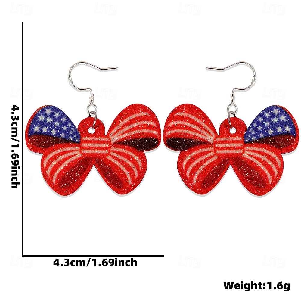 250th Anniversary USA Earrings USA Flag Casual Adults' Women's Semiquincentennial Masquerade Independence Day / the Fourth of July Festival Dress Up 2026 - $15.49 –P9