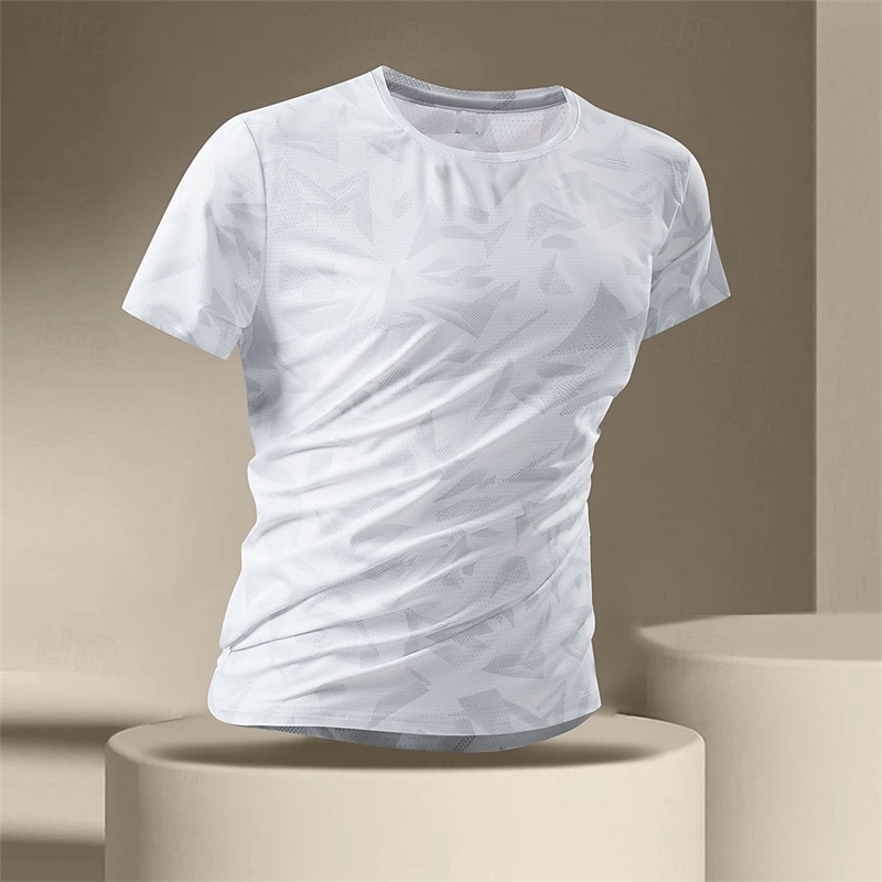 Herren Fitnessshirt Sportliche Hemden Golfshirt Rundhalsausschnitt Kurze Ärmel Alltagstauglich Fitnessstudio Schnelltrocknend Atmungsaktiv Tarnung Schwarz Weiß Sportkleidung Polyester Sport Outdoor 2025 - $17.99 –P6