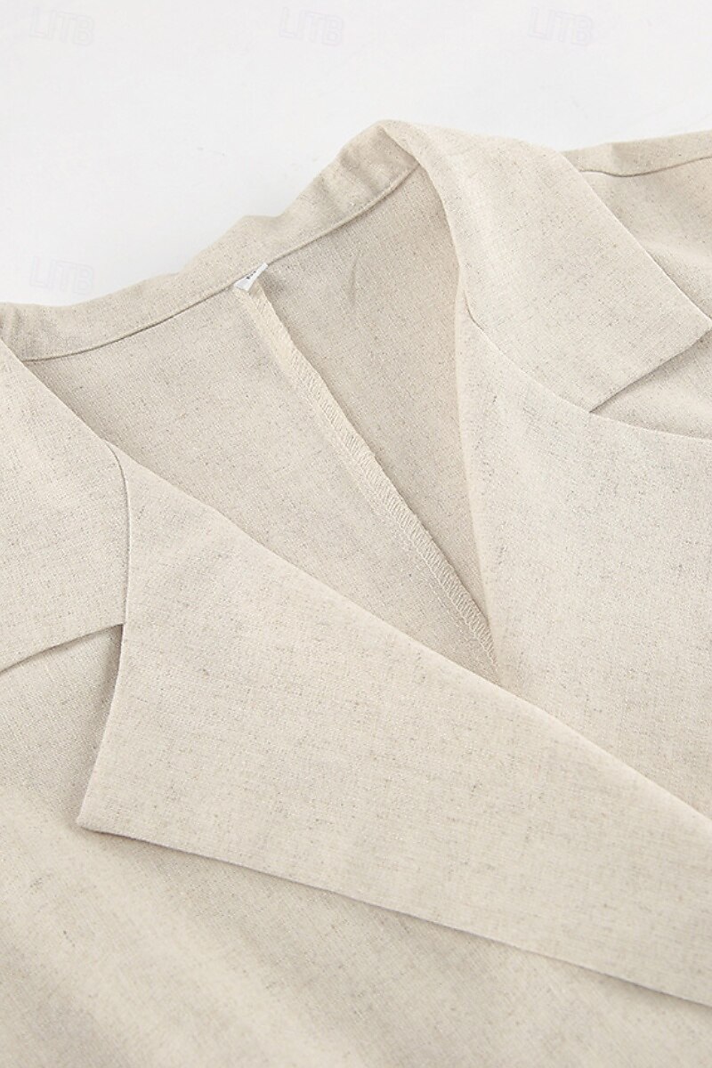 Femmes Robe Midi Robe Chemise Robe en coton et lin Moderne Quotidien Sortir Week-end Coupe régulière Uni Sans manches Col de chemise Kaki Été de 2025 ? $38.99 –P17