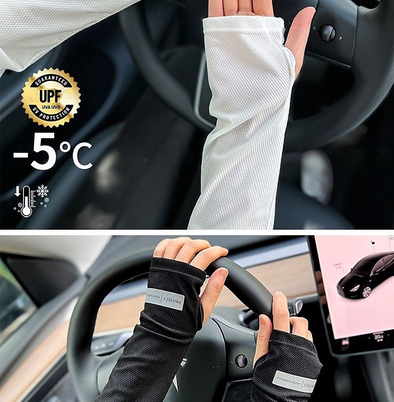 Ice Sleeves Men's Sun Protection Sleeves Summer Outdoor Anti-ultraviolet Loose Sleeves Driving Arm Sleeves 2025 - $10.99 –P1