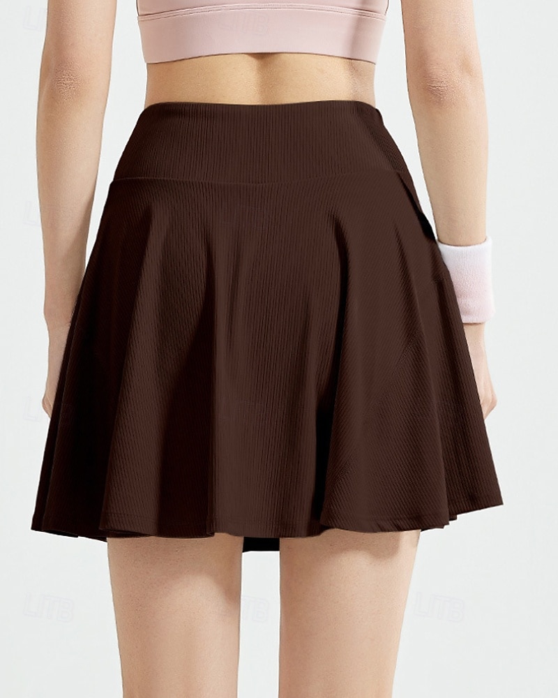 Femmes Couleur Unie Jupe décontractée Jupes de tennis Jupes de tennis avec shorts Plissé Poches Latérales Extensible Tennis Le golf Pickleball Bas Noir Ivoire Vert clair Spandex Vêtements de tennis de 2026 ? $17.99 –P14
