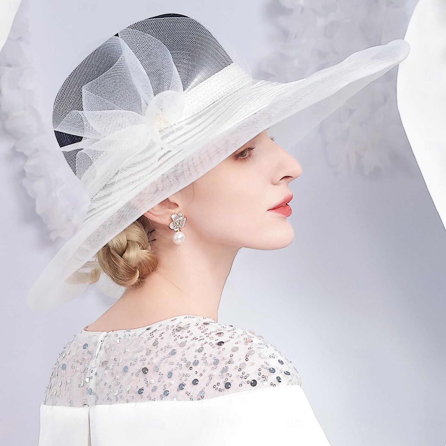 Καπέλα Λινάρι Ίνα Κλος καπέλο Τύπου bucket Καπελίνα Γάμου Πάρτι Τσαγιού Κομψό Γάμος Με Φιόγκος Κόψιμο Ακουστικό Καπέλα 2026 - $51.99 –P7