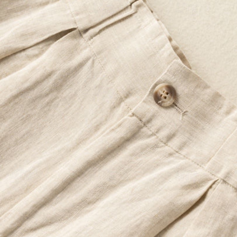 Dame Shorts i bomullslin Shorts Bukser Gatemote Fritid Knelengde Naturlig عادي Lomme Elastisk midje Utendørs Bekvem utendørs Feriereise Aprikos Grønn Kakifarget Sommer Normal 2025 - $26.99 –P7