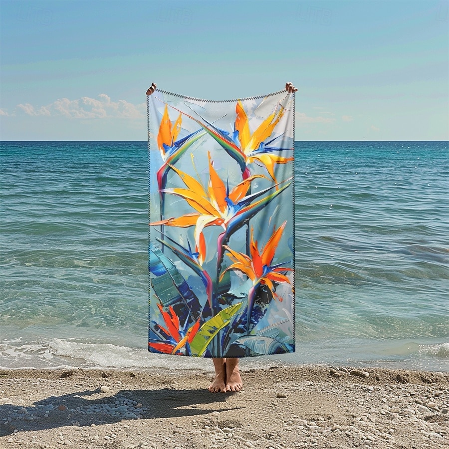 Toalla de playa estampada, manta de playa ligera, de secado rápido y sin arena, ideal para viajes, piscina y uso al aire libre. 2025 - $10.99 –P3