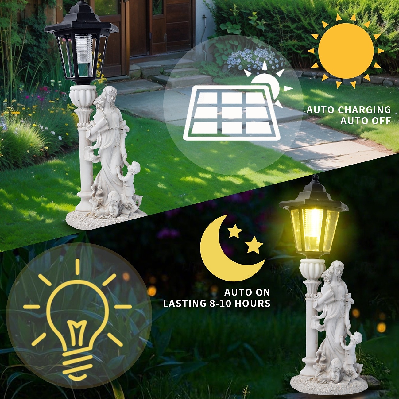 1 Pc LED Outdoor Landscape Lights Angel Hug Book Mother and Child Resin Pendant Lamp Courtyard Garden Lawn Path Park Landscape Lamp Decorative Lamp 2026 - $30.99 –P15