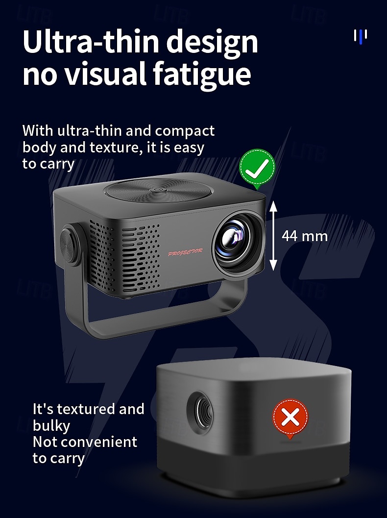 draagbare projector native 1080p 4k autofocus en keystone-correctie 360 graden verstelbare standaard afneembaar draagbaar 2025 - $159.99 –P5