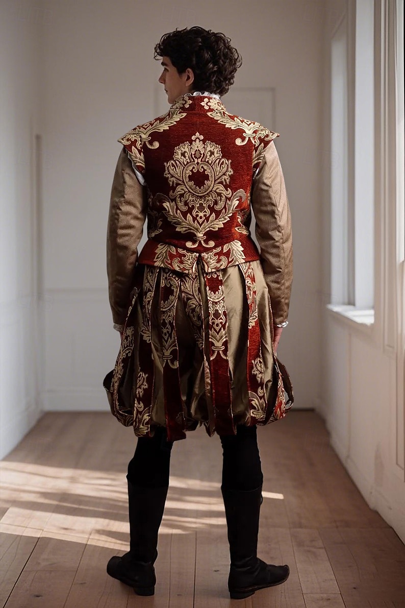 Mittelalterlich Renaissance Outfits Prinz Keltischer Ritter Herren königlich Halloween Karneval Maskerade Leistung LARP Renaissance-Messe Erwachsene Kostüm 2025 - $291.29 –P4