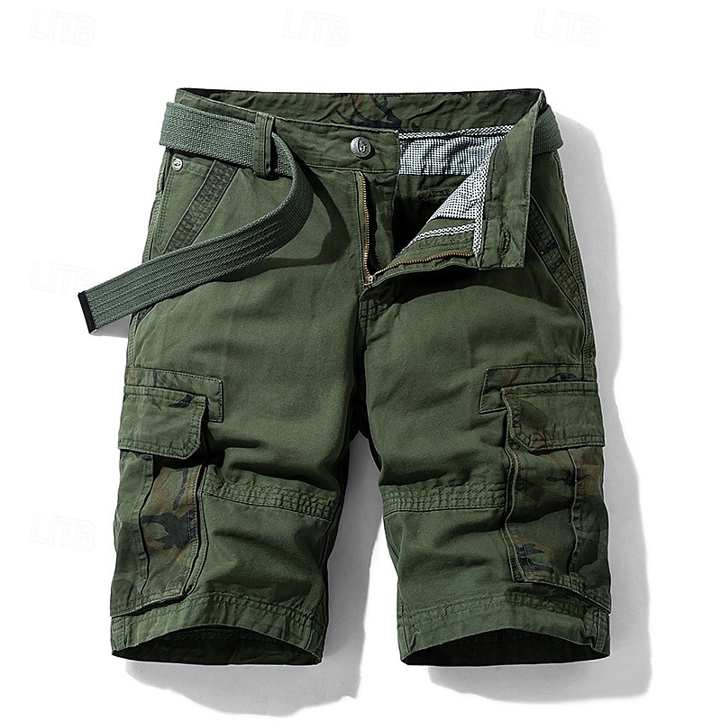 Herren Cargo-Shorts Shorts mit Camouflage-Muster Shorts Sommershorts Reißverschluss Mehrere Taschen Klappentasche Einfach Tarnung Komfort tragbar Knielang Outdoor Sport Täglich Mode Lässig Wein Blau 2025 - $34.99 –P10