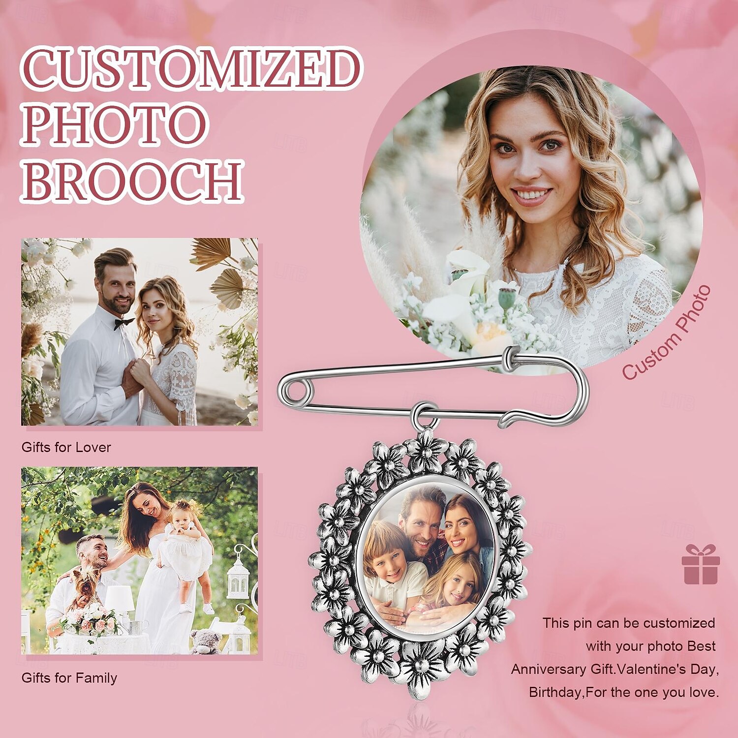 Personalized Graduation Pin Brooch Custom Photo Charm Best Wedding Graduation Memorial Sympathy Gift for Anniversary or Birthday Ideal for Friends, Family 2025 - $12.49 –P3