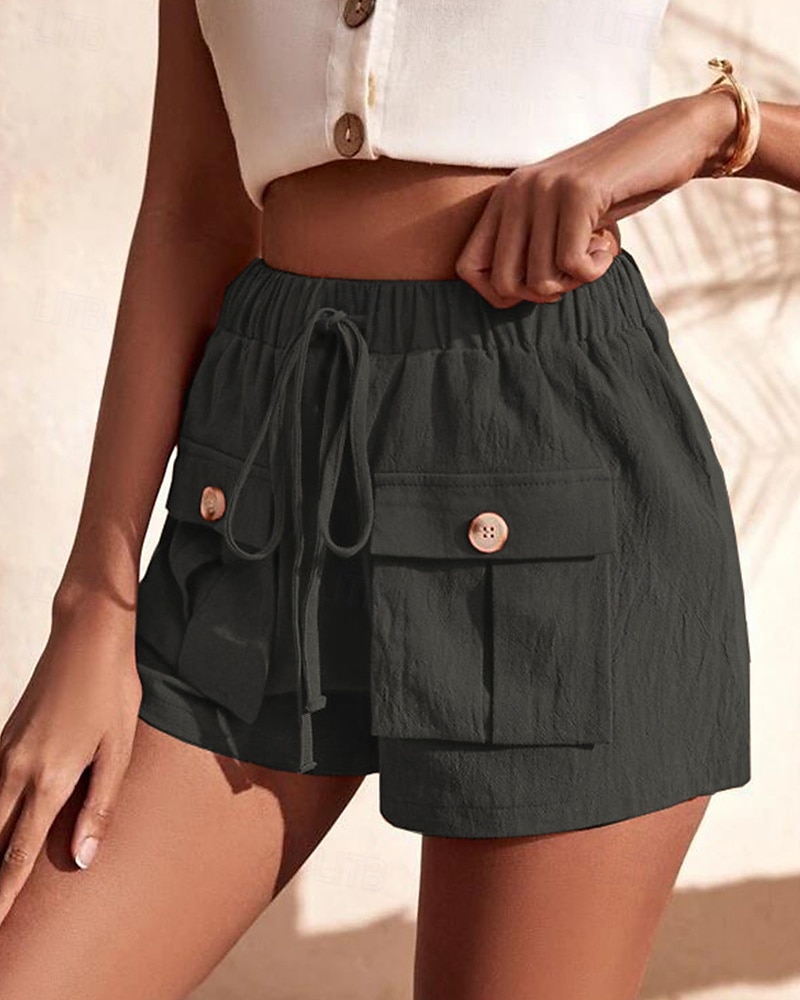 Per donna Pantaloncini cargo Shorts Moda Atletico Corto Misura del girovita medio Semplice Tasca Elastico in vita Traspirante Confortevole Micro-elastico Sport & Outdoor Abbigliamento quotidiano del 2025 a $26.99 –P13