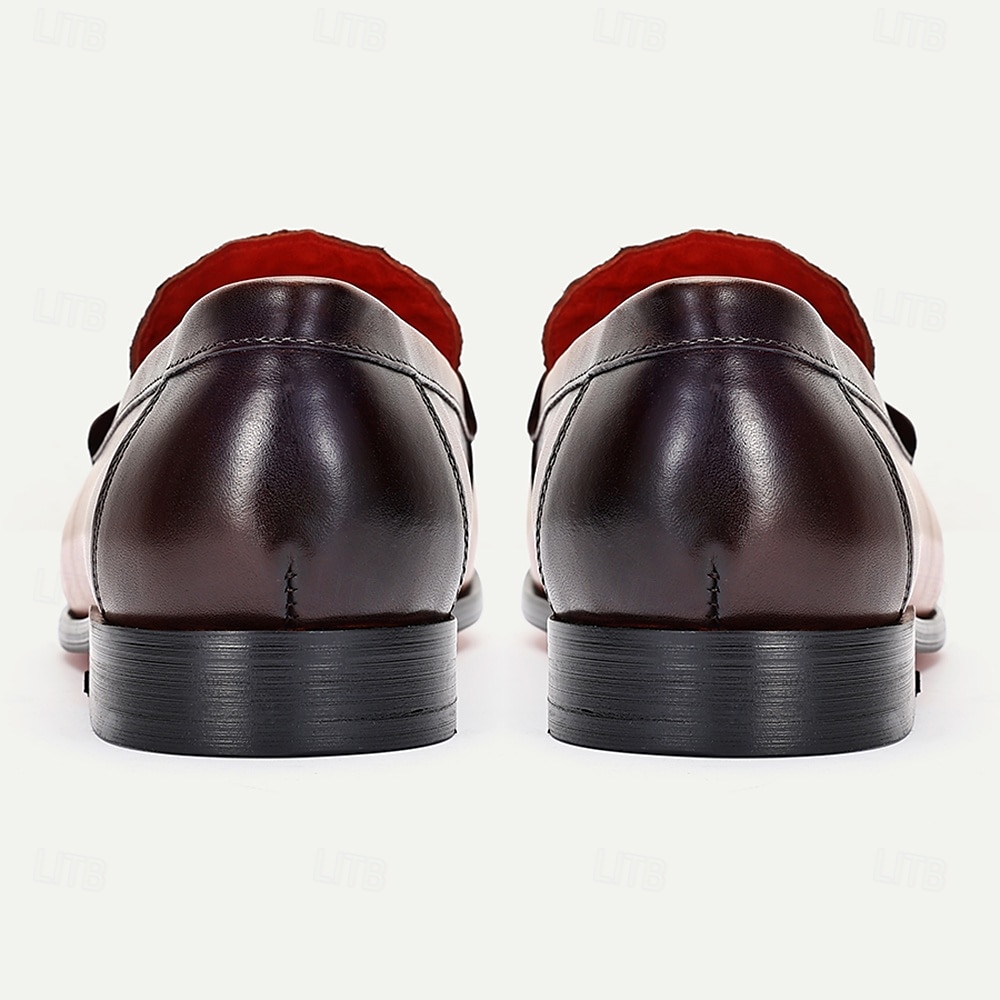 Herren-Loafer aus braunem Leder mit Krokodilmuster und goldenen Details – Kentucky-Derby-Schuhe für formelle und halbformelle Anlässe 2025 - $94.99 –P6