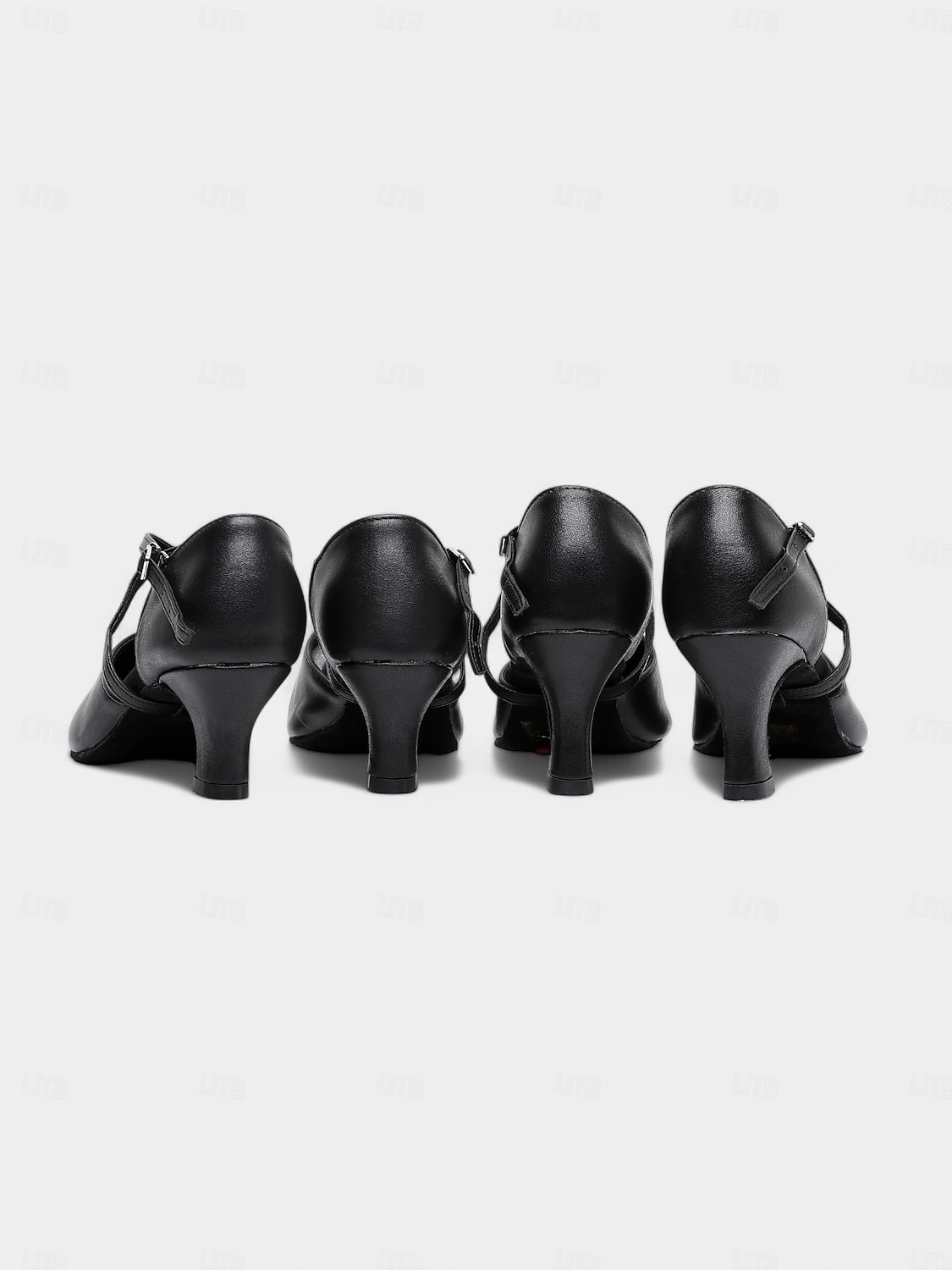 Schwarze Latein-Tanzschuhe für Damen mit gekreuzten Riemen und geschlossener Spitze und niedrigem Absatz – bequeme Performance-Ballsaalschuhe für Anfänger und Gesellschaftstänzer 2025 - $34.99 –P1