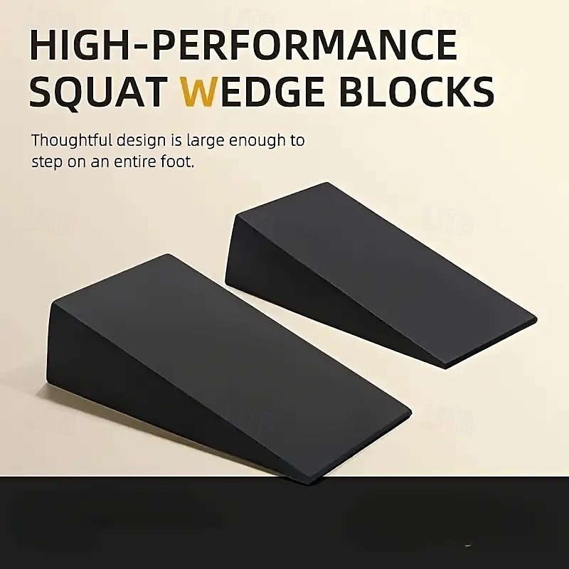 1 paio di blocchi a cuneo per squat, blocchi yoga inclinati in EVA neri per equilibrio e flessibilità, allungatore per polpacci per squat, pilates, flessioni e allenamento della forza del 2025 a $16.99 –P1