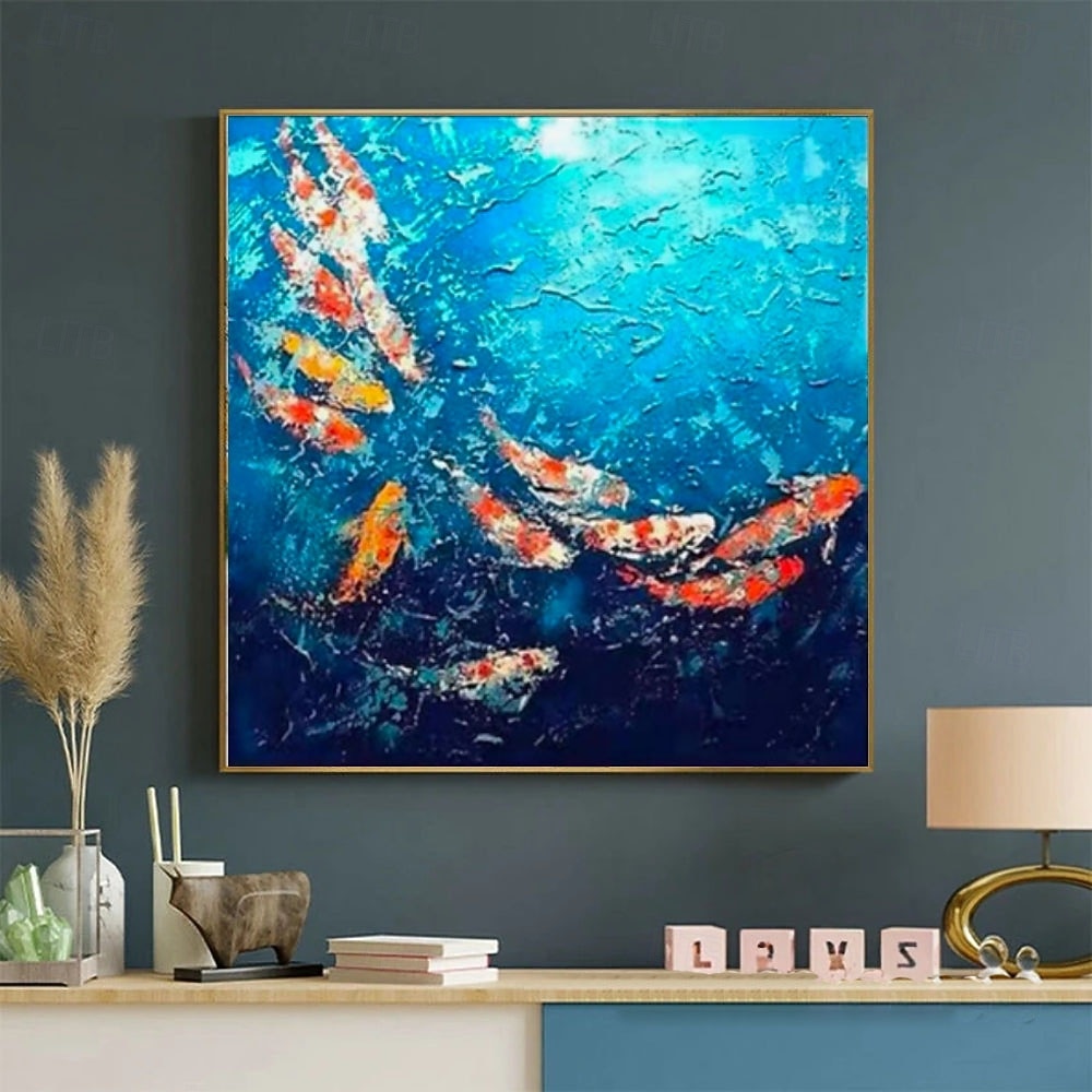 Ölgemälde handgemalte Fischgemälde Tiergemälde handgemachte Leinwand Wandkunst Pop-Art Ölgemälde Wanddekor 2025 - $170.99 –P4