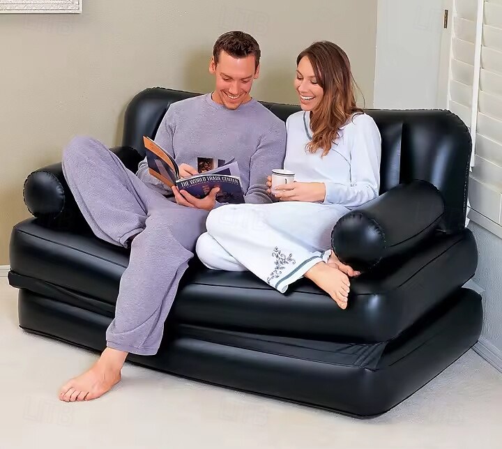 Sillón inflable con bomba de aire, colchón de aire para acampar, sofá cama inflable con respaldo, multimodo de uso, fácil de almacenar. 2025 - $185.99 –P5