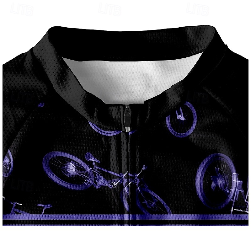 Voor heren Wielrenshirt Korte mouw Fietsen T-shirt Shirt met 3 achterzakken Bergracen Ademend Sneldrogend Anatomisch ontwerp Lampenkatoen Geel Blauw Paars Sport Kleding 2025 - $25.99 –P5