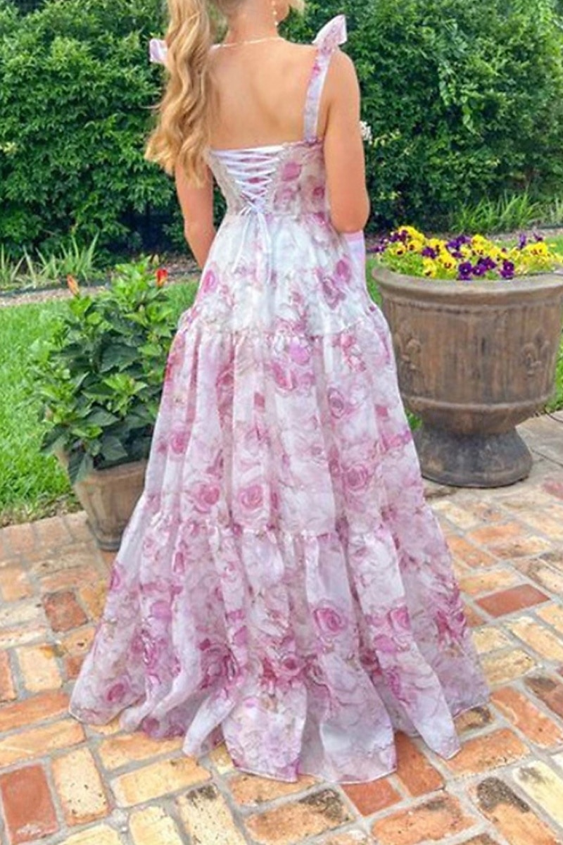 Women's Long Dress Maxi Dress Party Dress Cocktail Dress Fashion Party Special Occasion Regular Fit Flower Sleeveless Spaghetti Strap Blue Light Purple Summer 2025 - $33.99 –P10