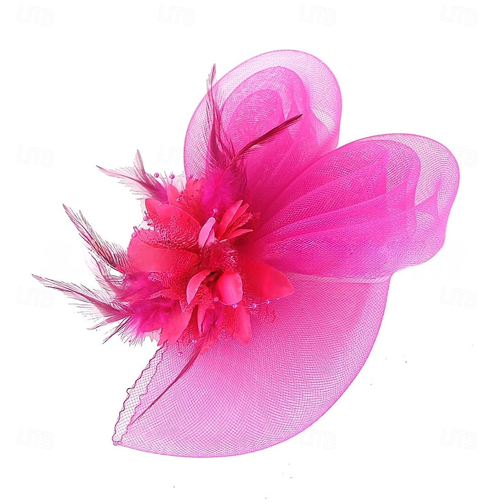 Pălărie Fedora din Tulle cu Pene Pălărie de Nuntă Petrecere de Seară Petrecere Teafă Cursă de Cai Cocktail Vintage Drăguță cu Accesorii cu Pene 2025 - $14.99 –P13