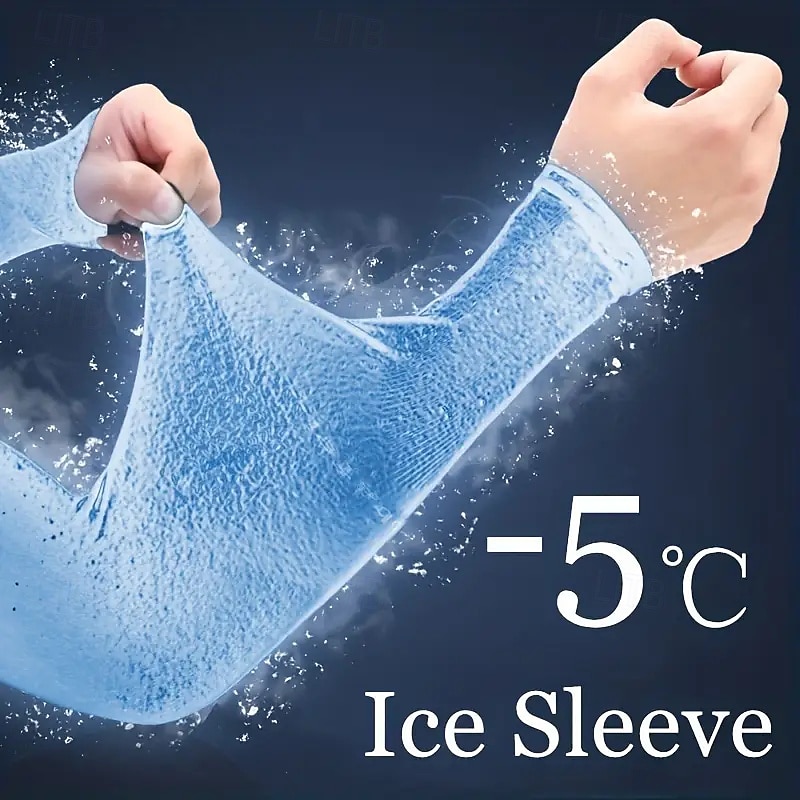 Two (1 pair) Women's Ice Silk Arm Sleeves Sports Sleeves Sunscreen Gloves Cool Gloves for Running Fishing Cycling 2025 - $5.99 –P1