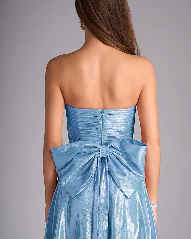 A-Line plesové šaty elegantní šaty formální večerní party délka po zem bez rukávů off shoulder polyester s mašlí nařasené s rozparkem 2025 - $153.99 –P3
