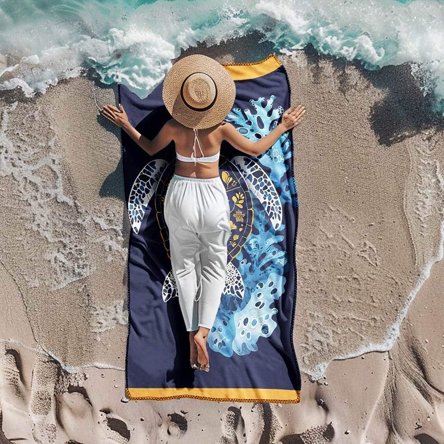 telo mare stampato, telo mare leggero e anti-sabbia ad asciugatura rapida, ideale per viaggi, piscina e uso all'aperto del 2025 a $10.99 –P21