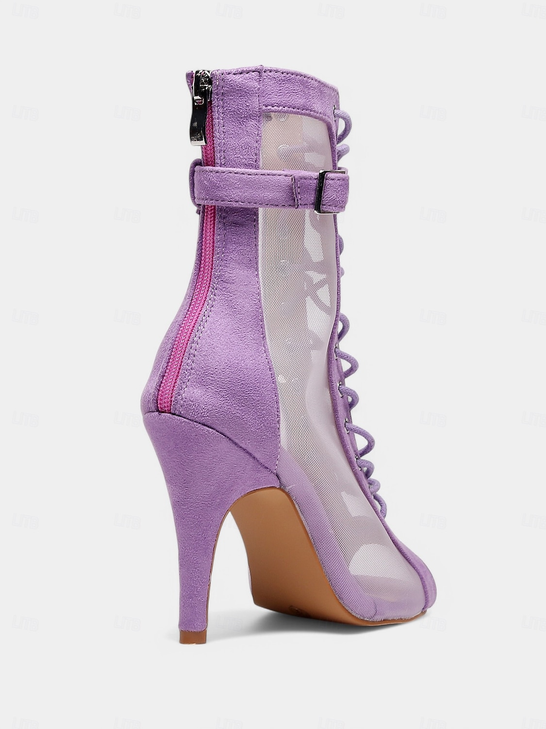 Chaussures de danse latine à lacets en maille violette pour femmes – Chaussures à talons hauts respirantes et élégantes pour la pratique de la salsa et du tango de 2025 ? $64.99 –P3