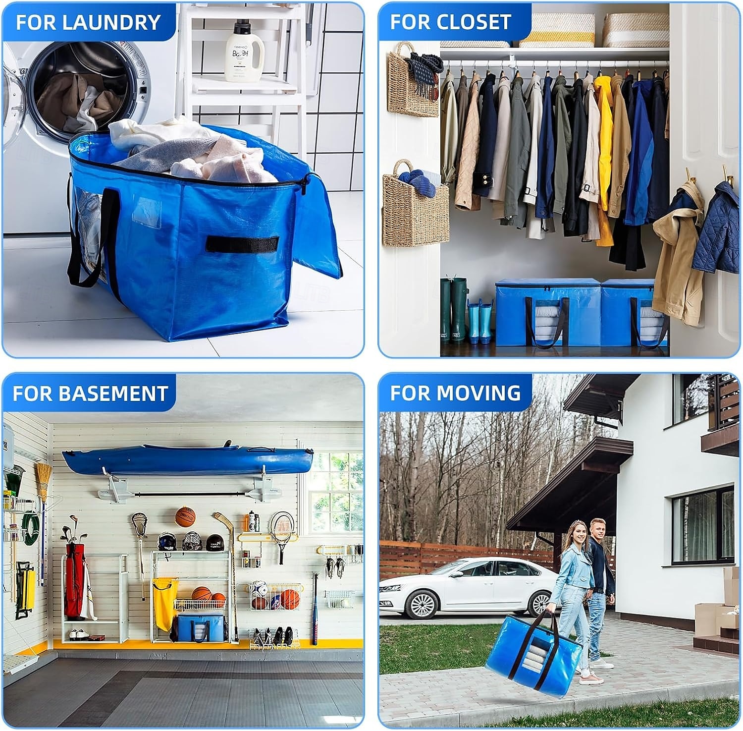 2 Pack Extra Large Moving Bags, Heavy Duty Totes for Storage with Visible Window, U-Shaped Around Handles, Storage Contrainer Box for Space Saving 2025 - $20.99 –P8
