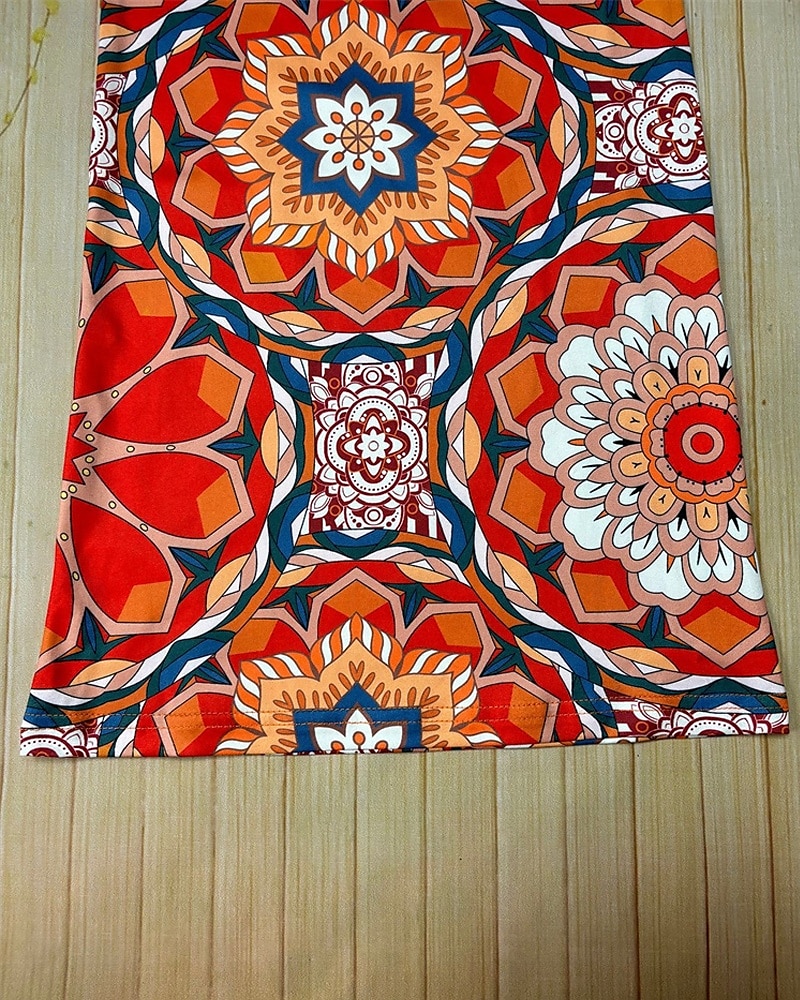 Mulheres Perna larga Calça larga Calças Férias Boho Comprimento total Cintura Alta Flor Cintura elástica Respirável Confortável Micro-Elástica Rua Roupa Diária Para Noite Laranja Verão Normal de 2025 por $19.99 –P5