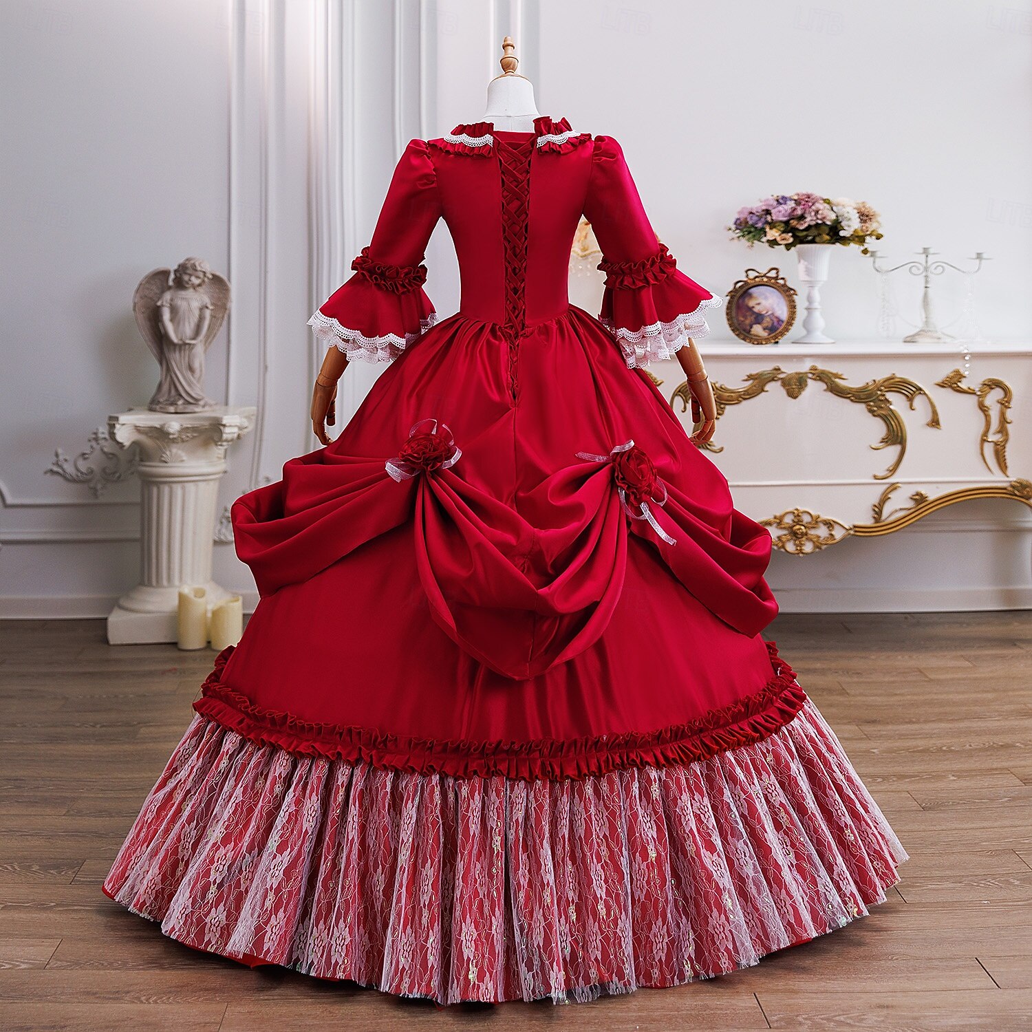 Vintage Rokoko Renässans Maxi Klänningar Vanligt Juliet ärm Prinsessa Brud Plisserad Med volanger Prinsessa Rund hals Dam Halloween Karnival Maskerad Prestanda Fest Halloween Vuxen Alla årstider 2025 - $237.59 –P4
