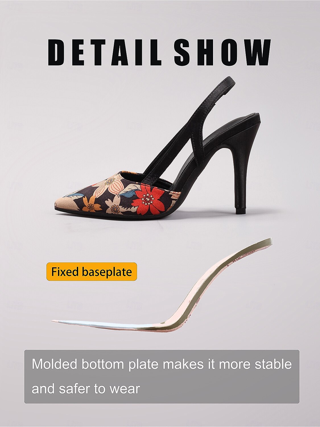 Women's Floral Slingback High Heels – Elegant Pointed Toe Stiletto Pumps for Office, Party, or Evening Events 2026 - $42.99 –P2