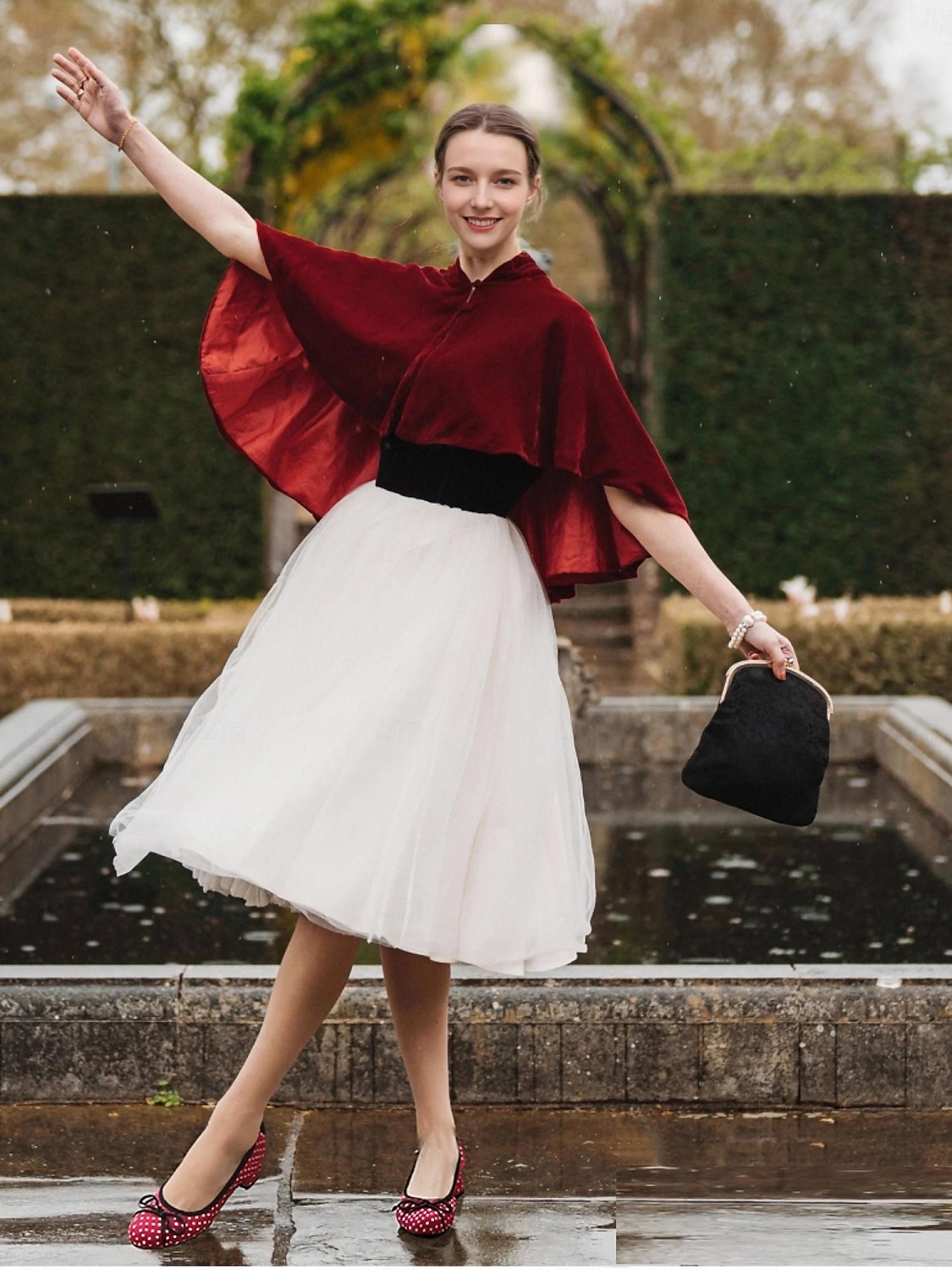 Rote Damen-Blockabsätze mit Punkten – Vintage-Pumps mit Schleife für Retro-Partys, Tanz und Outfits im Stil der 50er 2025 - $46.99 –P1