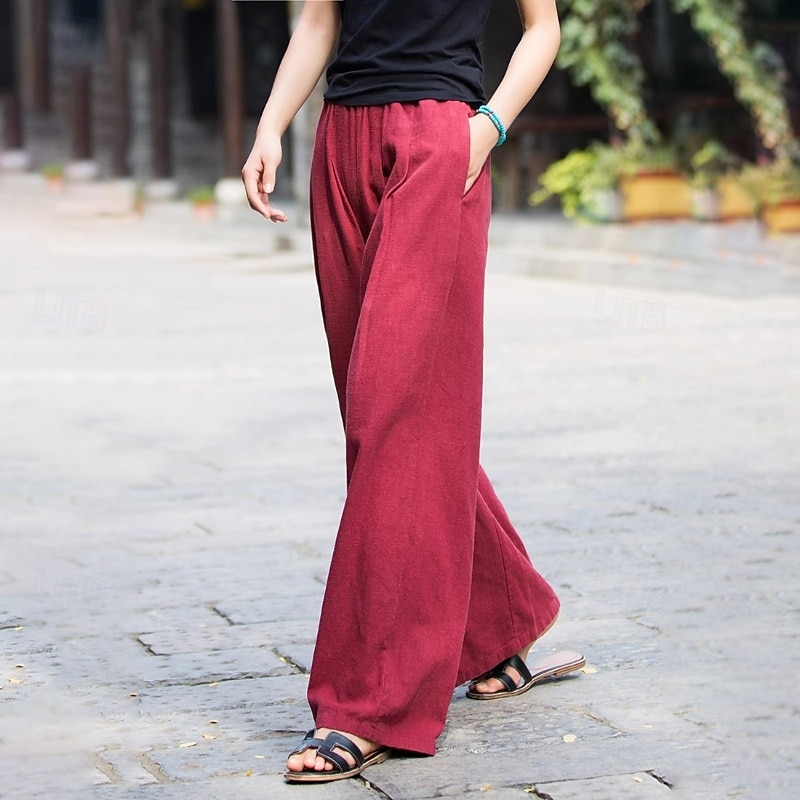 Per donna Pantaloncini in cotone e lino Pantaloni ispirati al lino Pantaloni in cotone e lino Streetwear Casual Lunghezza intera Naturale Semplice Tasca Elastico in vita All'aperto Confortevole del 2025 a GBP £27.99 –P4