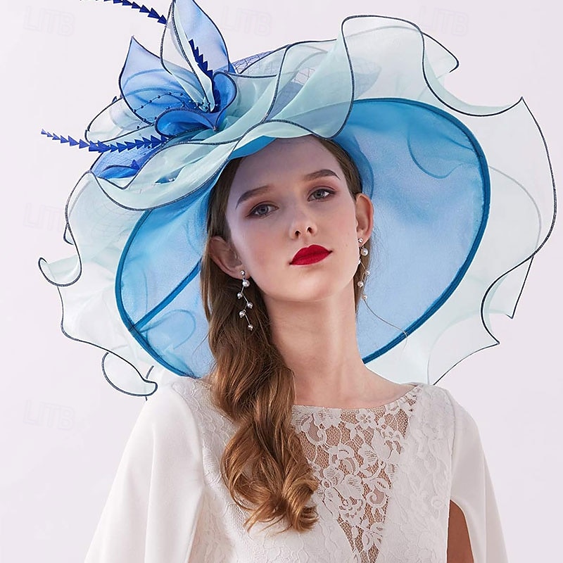 naisten hatut headband hiusneula organza fascinator kirkkohattu kukka teejuhlat häähattu 2025 - $53.99 –P2