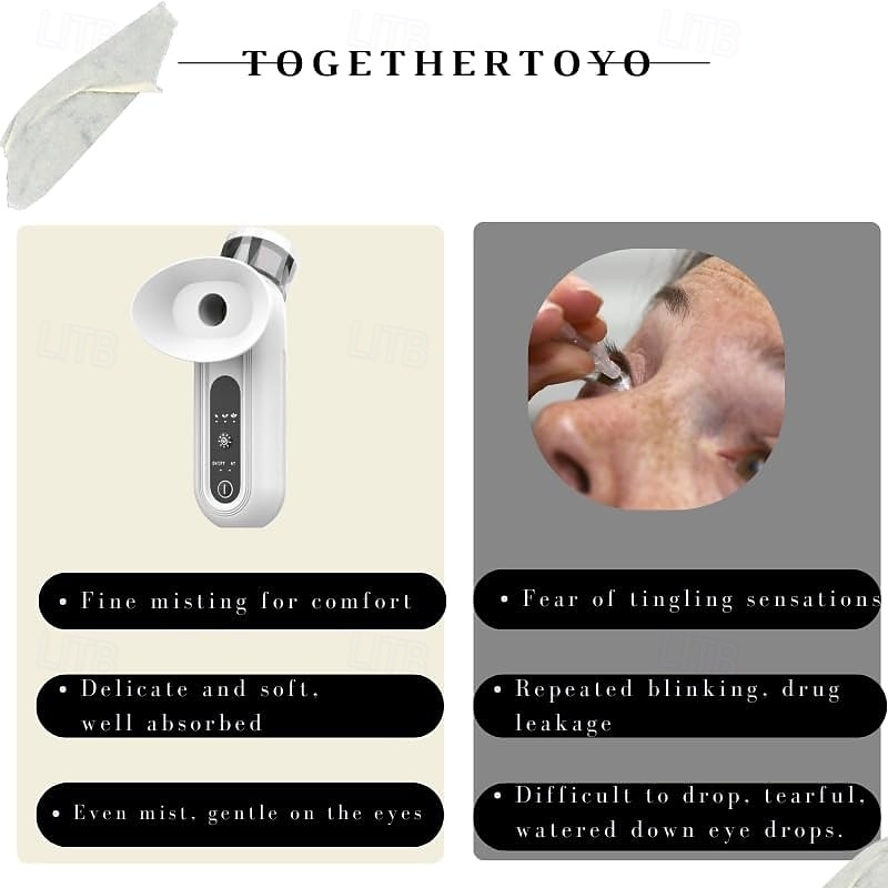Eye Steamer for Dry Eye, Upgraded Eye Relief Steam Therapy, Heated Nano Eye Mist Steam Sprayer for Relief Dry Eye and Face, Rechargeable Eye Mist Steamer for Moisturizing & Cleaning 2025 - $25.99 –P9