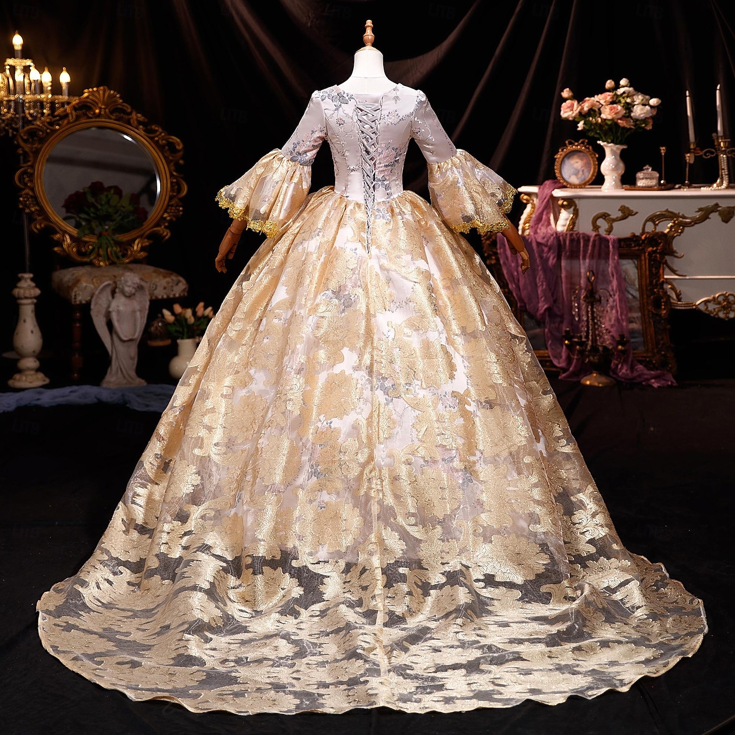 Rococo Revival Ball Dress 18th Century European Elegance Meets Early American Style 2025 - $310.09 –P4