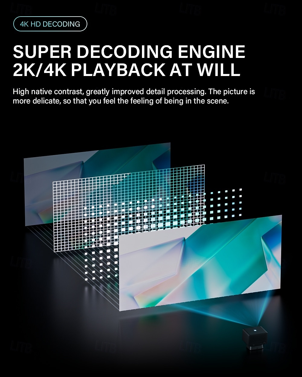 2025年 プロジェクター H713 ソリューション 1080 解像度 2gg16gb オートフォーカス 自動台形サポート 4k 再生 Bluetooth 音声リモコン 大型ゲーム対応 よりシルキー 450 ルーメン 日中使用可能 リアルホームプロ コレクション – $342.09 –P9