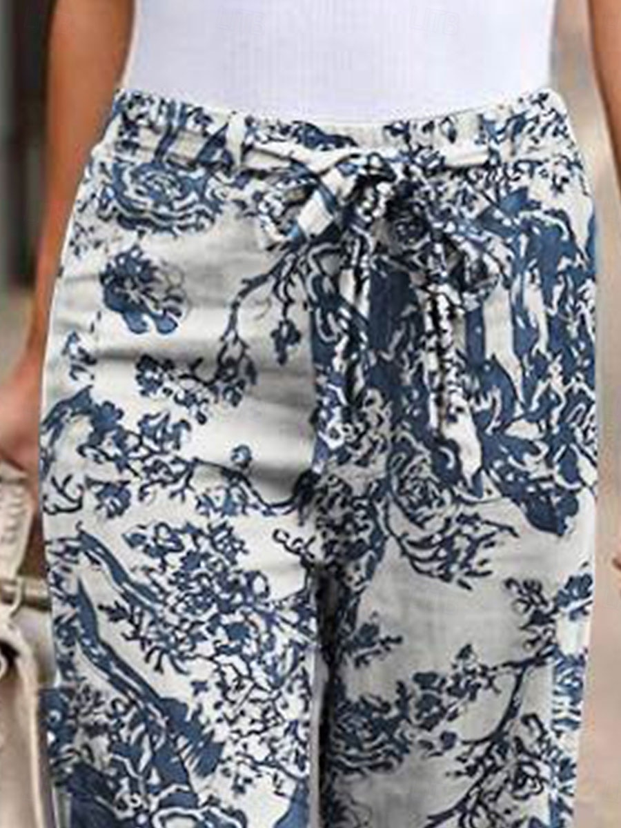 Pantalones holgados de pierna ancha para mujer moda streetwear de largo completo alta cintura gráfico bolsillo cinturilla elástica cómodos suaves cómodos microelásticos al aire libre calle blanco 2025 - $17.99 –P2