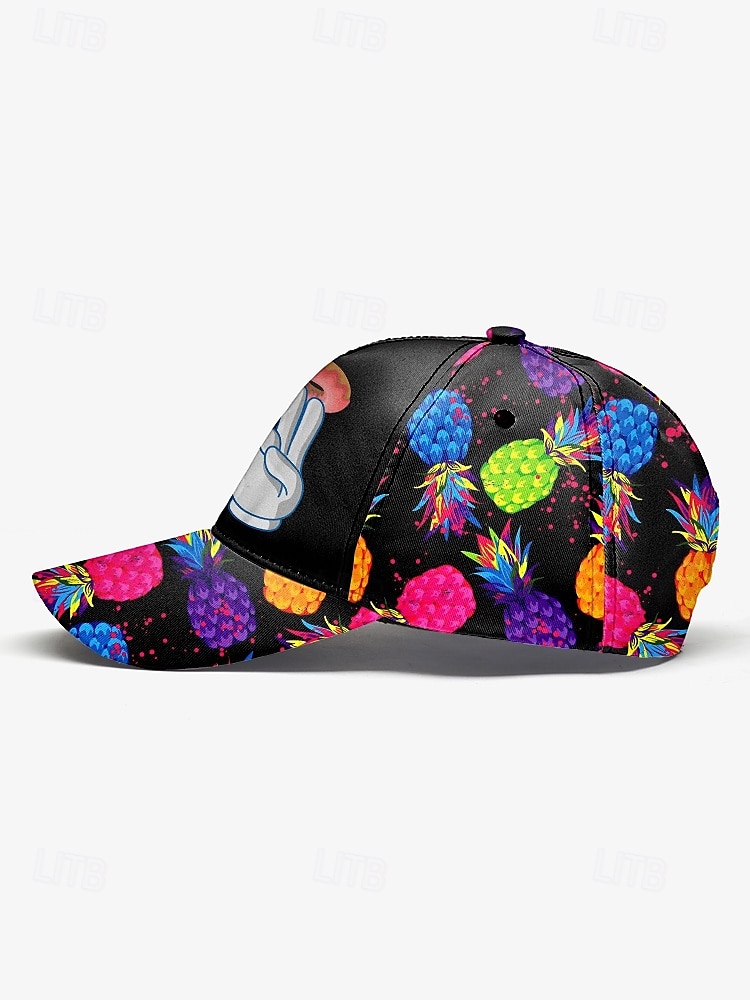 Casquette de baseball colorée à motif ananas et beignet pour homme - design décontracté et tendance, coupe ajustable, parfaite pour l'été et les activités de plein air de 2025 ? $14.99 –P5