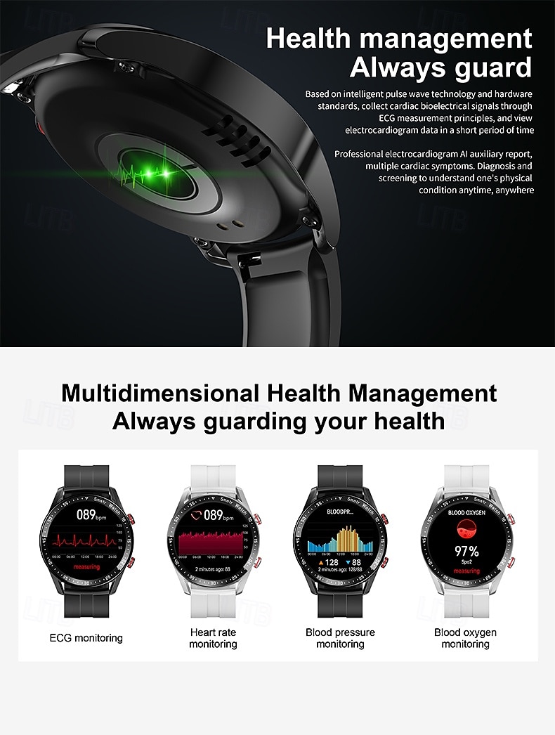 Smart Watch for Men, ECGPPG Bluetooth Call Laser Health, Blood Pressure Fitness, Sports Waterproof, Long Battery Life 2025 - $37.99 –P10