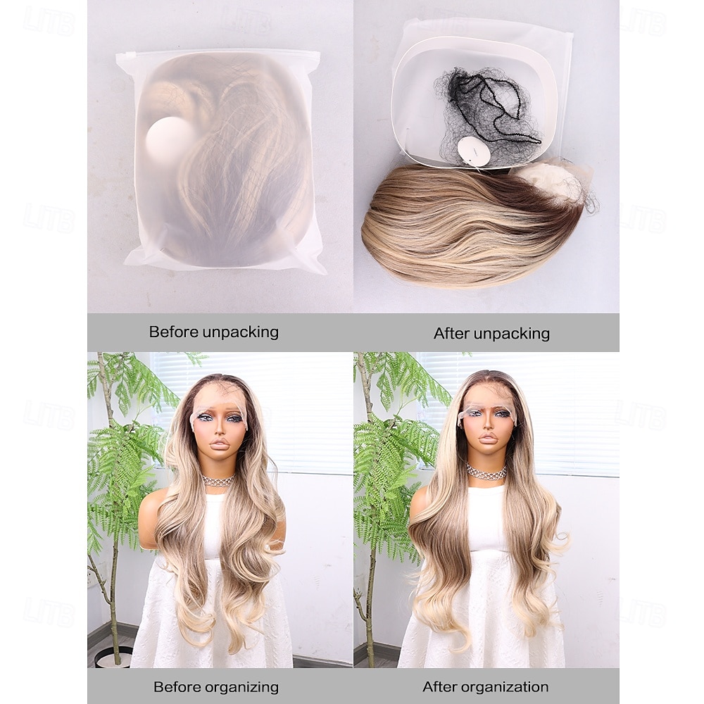 Synthetic Lace Wig Body Wave Style 30 inch Blonde Middle Part 13x6 Lace Front Wig Women's Wig Light golden 2026 - $78.99 –P9