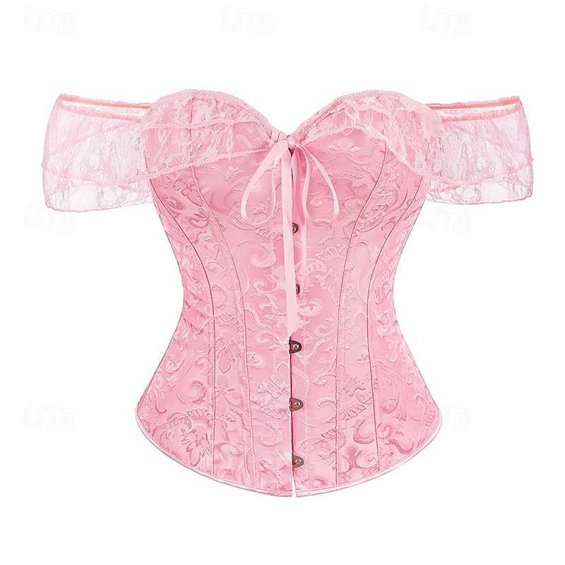 Rococo Overbust Corset Masquerade Overbust Corset Cosplay Tummy Control Push Up Jacquard Jacquard Women's Royal Masquerade Party Carnival of Venice Adults' Corset 2025 - $26.99 –P8